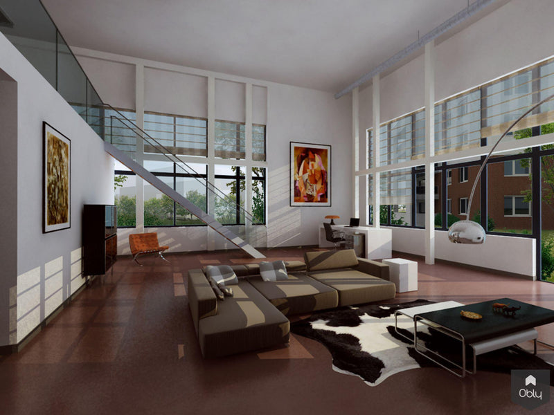 Indeling en inrichting van modern appartement met vide-Suzanne-Holtz-Studio-alle,Woonkamer-OBLY