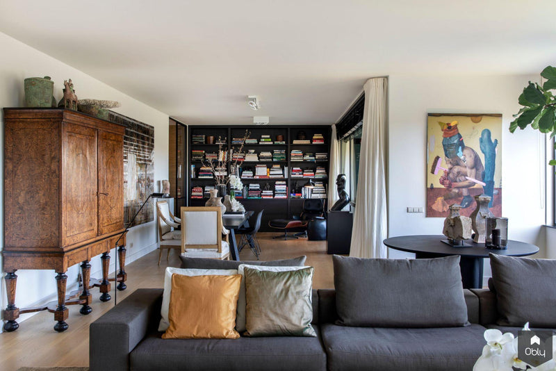 Interieurontwerp appartement vol kunst-Erik Koijen-alle,Woonkamer-OBLY