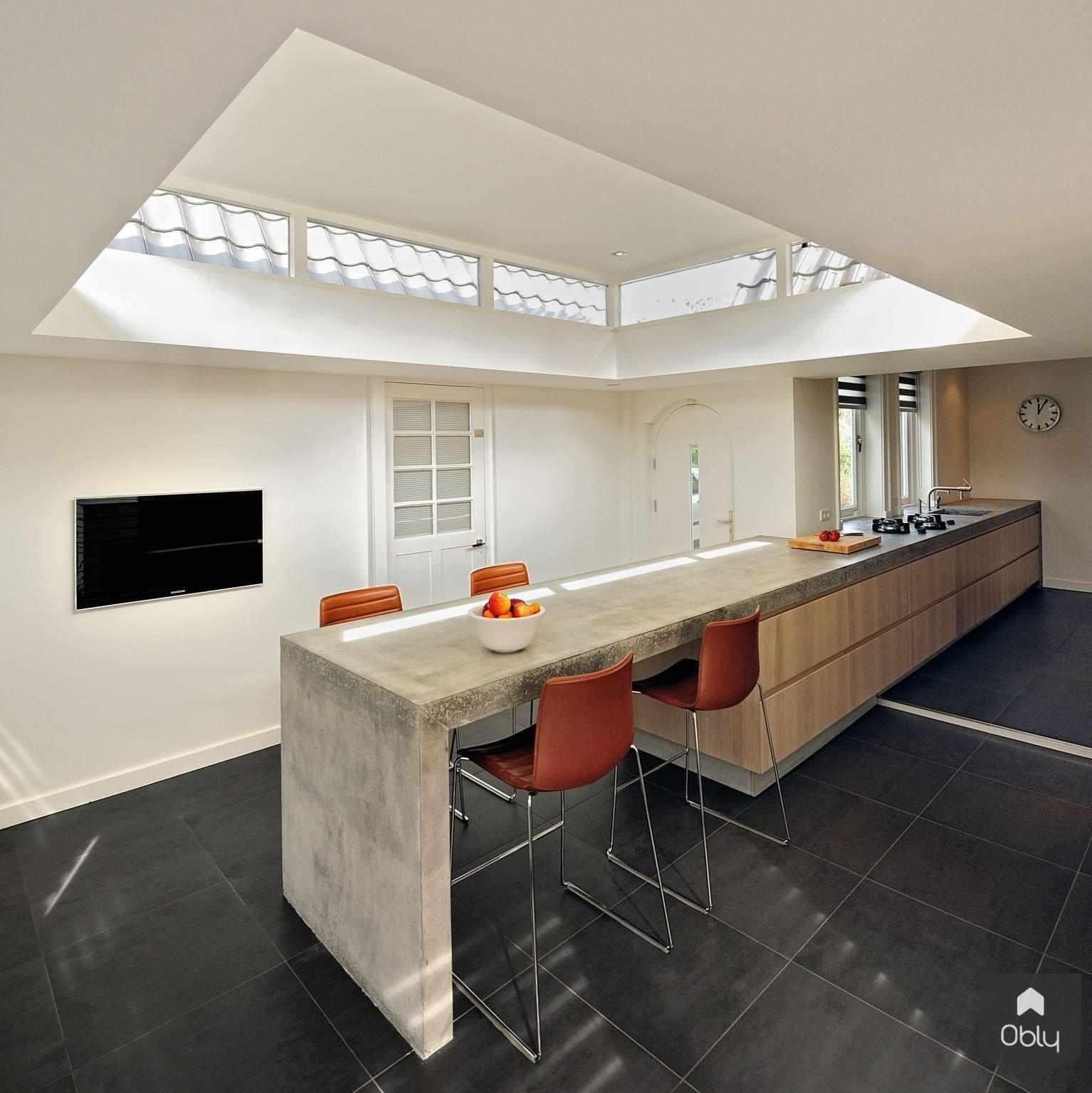 Keuken Naarden-Maxim Winkelaar Architects-alle,beton aanrechtblad,jaren 30 woning,Keuken,moderne keuken,strakke lijnen-OBLY