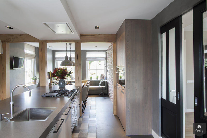 Keuken Stoer eiken hout met werkplek-Wood Creations-alle,Keuken-OBLY