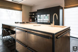 Keuken in brons en blauwstaal-Fred Constant-alle,Projecten-OBLY