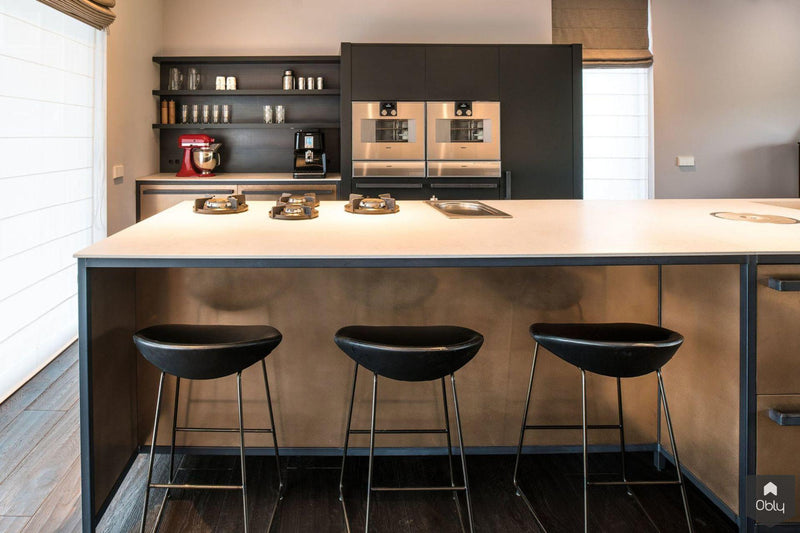 Keuken in brons en blauwstaal-Fred Constant-alle,Projecten-OBLY