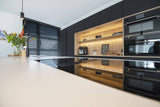 Keuken met mat zwarte hoge kastenwand-Ergoform-alle,Keuken,Woonkamer- Keuken met mat zwarte hoge kastenwand -OBLY