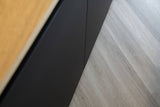 Keuken met mat zwarte hoge kastenwand-Ergoform-alle,Keuken,Woonkamer- Keuken met mat zwarte hoge kastenwand -OBLY