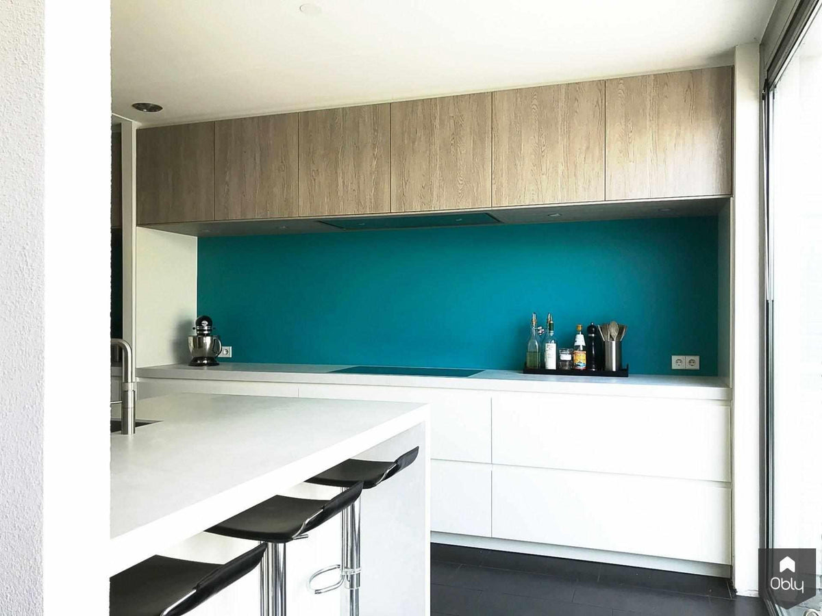 Keuken met mediterraans blauw en warme houttinten-Keukenarchitectuur Midden Brabant-alle,Keuken-OBLY