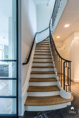 Klassieke houten trap met stalen hekwerk-Van Bruchem Staircases-alle,Entree hal trap-OBLY