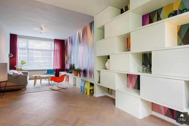 Kleur en maatwerk voor een gezinswoning-StrandNL architectuur en interieur-alle,Woonkamer-OBLY