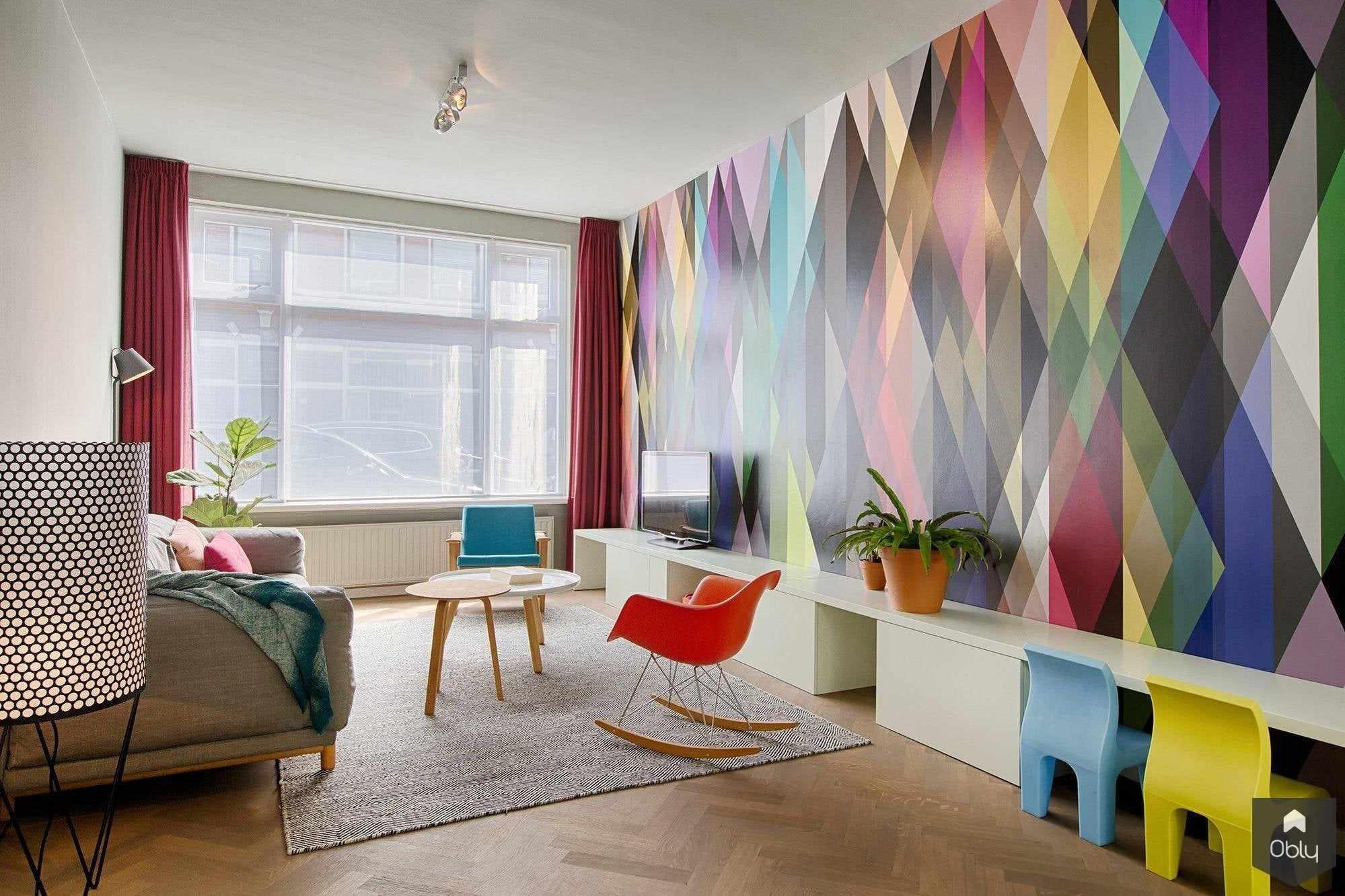 Kleur en maatwerk voor een gezinswoning-StrandNL architectuur en interieur-alle,kleurgebruik,maatwerkkasten,moderne woning,Woonkamer-OBLY