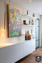 Kleurrijke woonkamer met roomdivider-Aangenaam Interieuradvies-alle, Woonkamer-Kleurrijke woonkamer met roomdivider | OBLY.com-OBLY