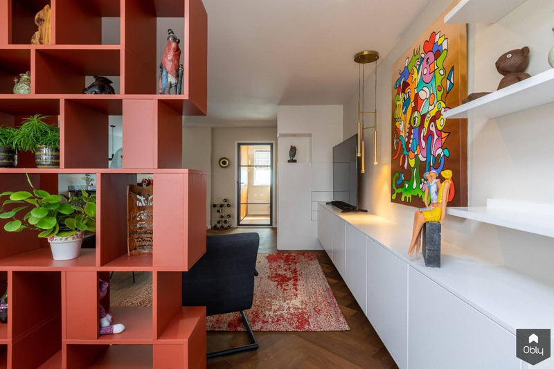Kleurrijke woonkamer met roomdivider-Aangenaam Interieuradvies-alle,Woonkamer-Kleurrijke woonkamer met roomdivider | OBLY.com-OBLY