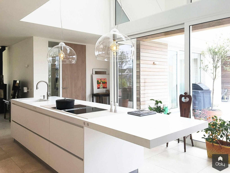 Kookeiland in open keuken met corian werkblad-Keukenarchitectuur Midden Brabant-alle,Keuken-OBLY
