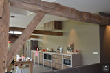 Landelijk wonen in een gerenoveerde boerderij met eiken gebinten-Architectenbureau Drijvers Oisterwijk B.V.-alle,eiken gebinten,houten balken,karakteristiek interieur,landelijke stijl,renovatie boerderij,Woonkamer-Boerderij met eiken gebinten | Drijvers Oisterwijk-OBLY
