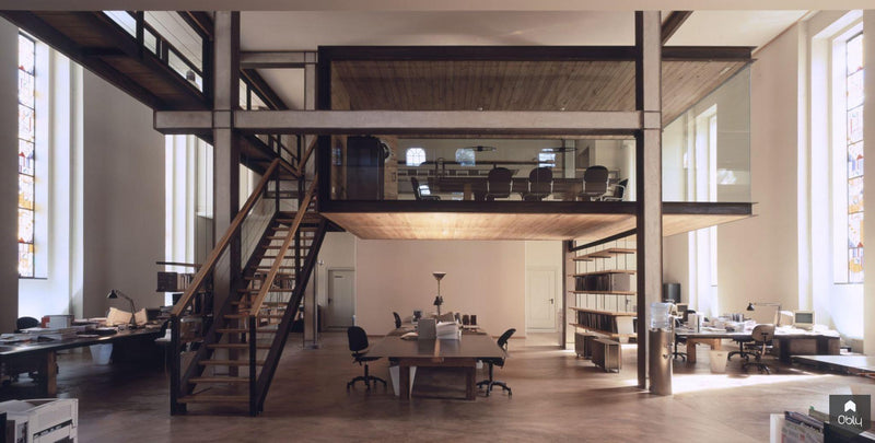 Loft in voormalige kerk in Amsterdam-Witteveen Architecten-alle,Woonkamer-OBLY