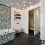 Luxe badkamer in moderne nieuwbouwwoning in Bemmel-Maxim Winkelaar Architects-alle,Badkamer,luxe badkamer,modern design,mozaïektegels,nieuwbouw villa,strak interieur-Luxe badkamer nieuwbouwwoning Bemmel | Maxim Winkelaar-OBLY