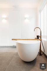 Luxe badkamer met zwarte visgraattegels en kleurrijke mozaïek-Het Badhuys-alle, Badkamer-Luxe badkamer met visgraattegels en kleurrijke mozaïek | OBLY.com-OBLY