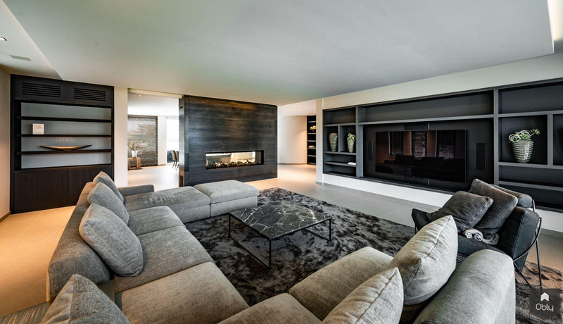 Luxe woning met roomdivider haard-FERDINAND interieurbouw-alle,Woonkamer-OBLY
