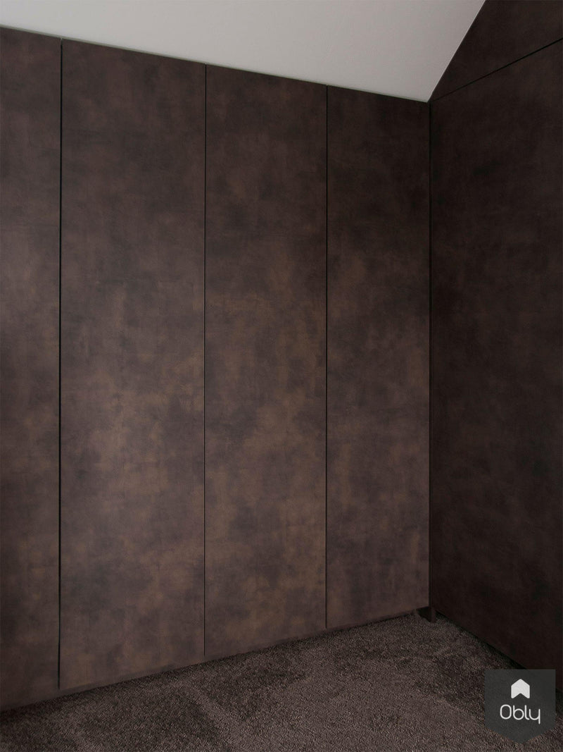 Maatwerk kastenwand met warm leren fronten-Zijlmans Maatwerk-alle,Slaapkamer-OBLY