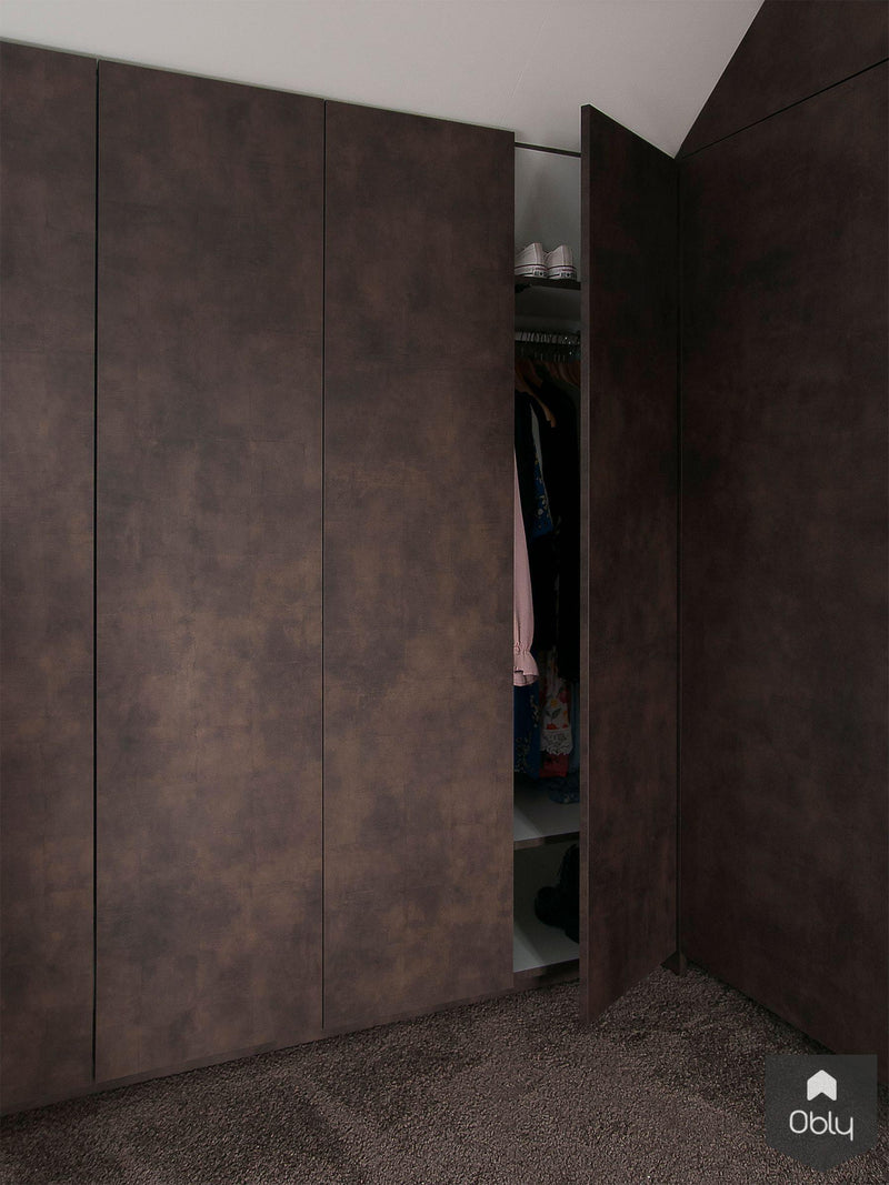 Maatwerk kastenwand met warm leren fronten-Zijlmans Maatwerk-alle,Slaapkamer-OBLY