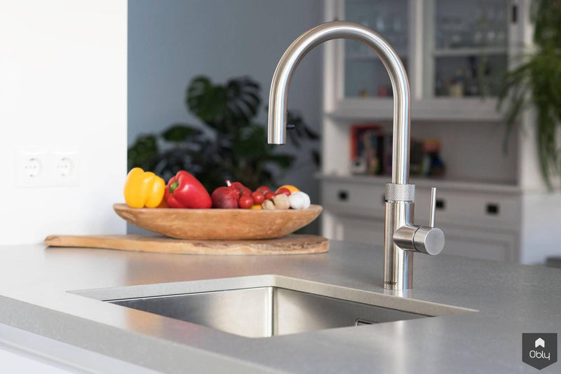 Mat witte keuken met geïntegreerd dressoir-Kitchenstudio-alle,Keuken-Mat witte keuken met geïntegreerd dressoir | OBLY.com-OBLY