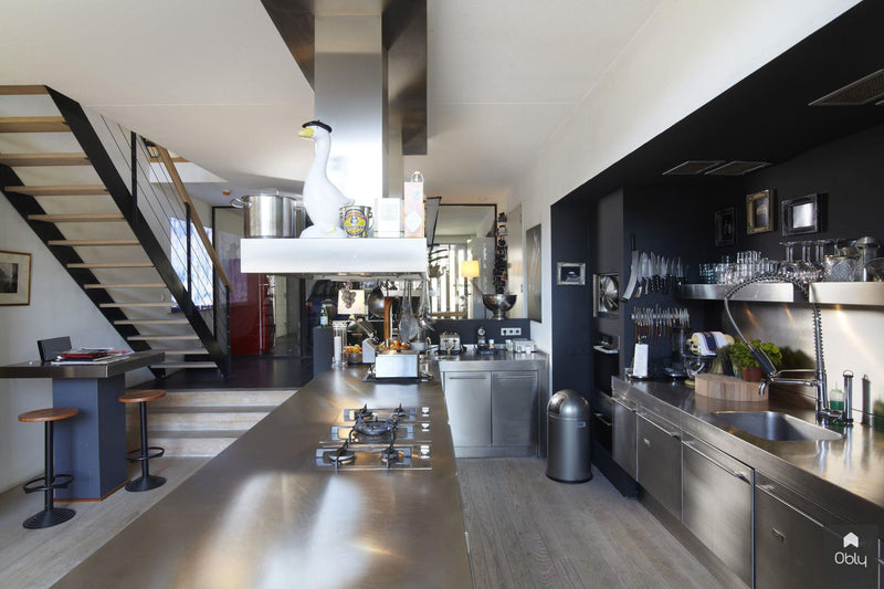Modern pakhuis Amsterdam-HOYT Architecten & Bouwmanagers-alle,Woonkamer-OBLY