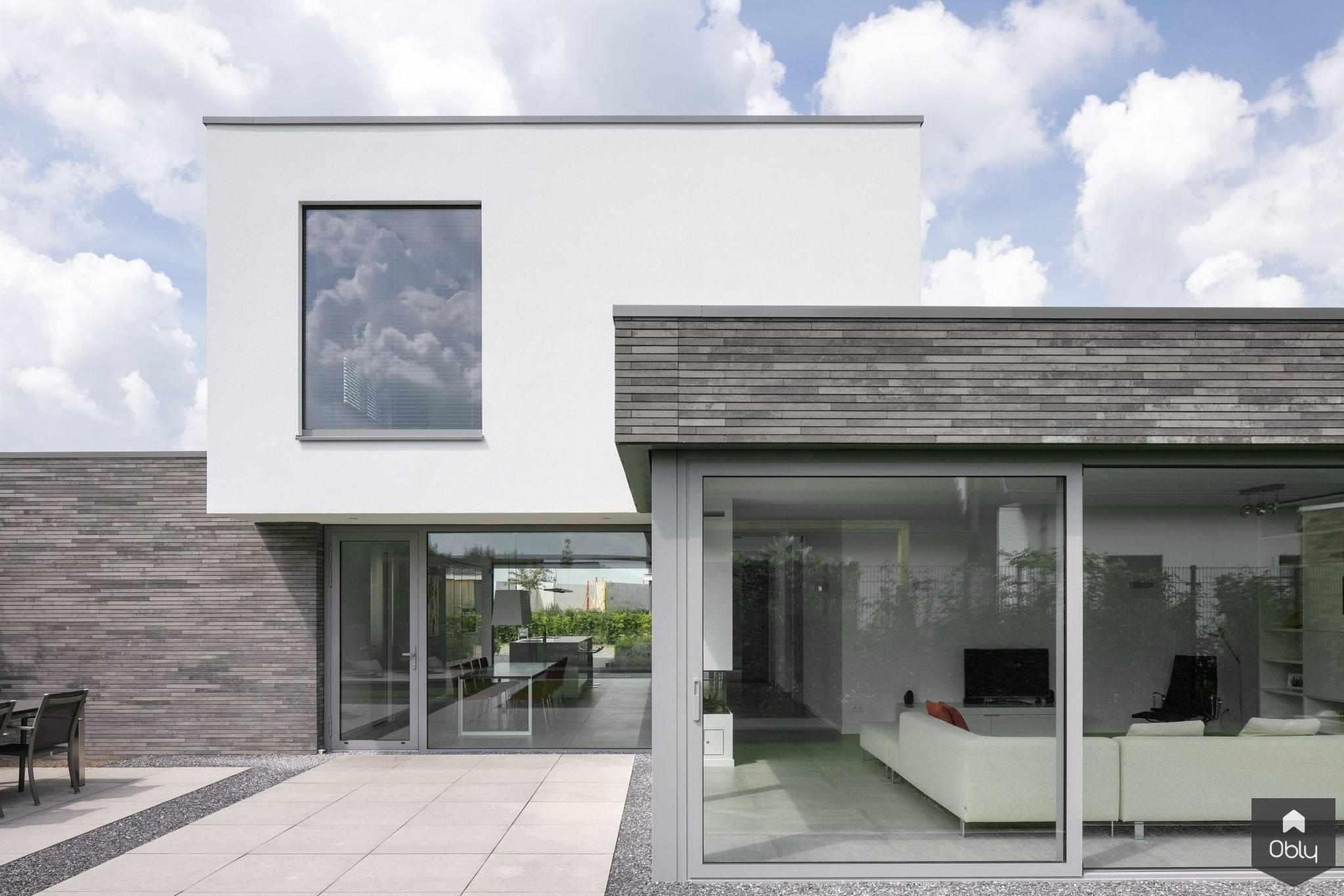 Modern woonhuis met serre-Alument-alle,Exterieur vrijstaand,grote glaspartijen,luxe villa ontwerp,minimalistische architectuur,moderne architectuur,moderne villa,moderne woning ontwerp,strakke woning-OBLY