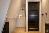 Moderne badkamer met zwarte details en visgraat vloer-Kroekenstoel Excellence Design-alle,Badkamer-OBLY