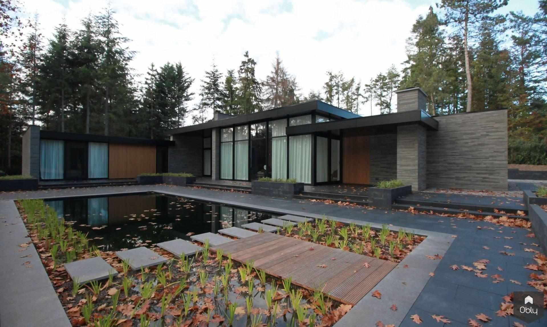 Moderne bosvilla-Spanjers Architect-alle,Exterieur vrijstaand,L-vormige woning,luxe woning,moderne architectuur,moderne bosvilla,veel glas,villa in bosrijke omgeving,Vrijstaand-Moderne bosvilla | OBLY.com-OBLY
