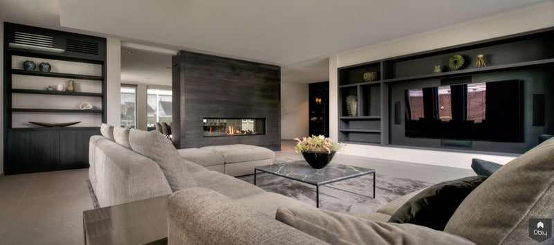 Moderne doorkijkhaard als roomdivider-Match vuur & Interieur-alle,Woonkamer-OBLY