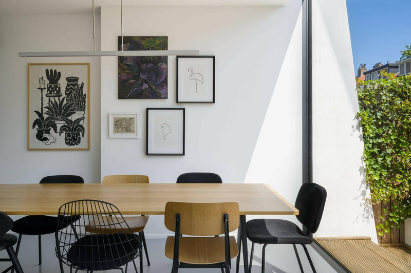 Moderne renovatie jaren 50 tussenwoning-Jaren 30 architect-Woonkamer-OBLY