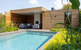 Moderne tuin met zwembad poolhouse en sauna-Stoop Tuinen-modern, Tuin-Moderne tuin met poolhouse-OBLY