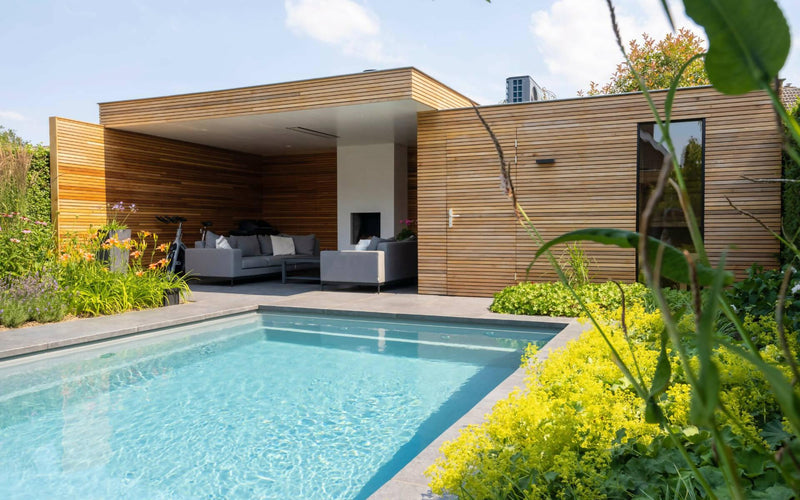 Moderne tuin met zwembad poolhouse en sauna-Stoop Tuinen-modern,Tuin-Moderne tuin met poolhouse-OBLY