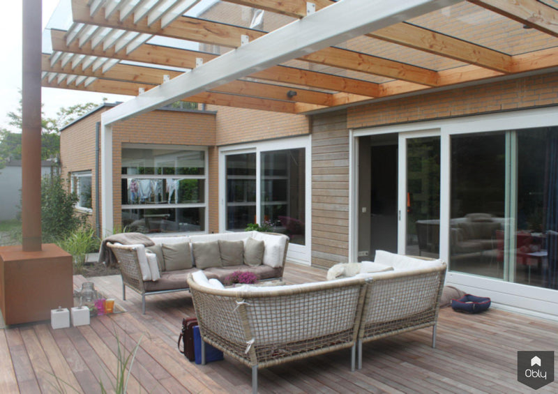 Moderne veranda van hout en staal-Bröring architectuur BNA-Aanbouw,alle-OBLY