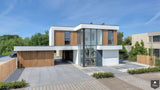 Moderne villa met stucwerk en houten geveldelen-lab-R architectenbureau-alle,Exterieur vrijstaand-OBLY
