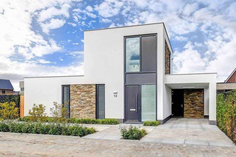 Moderne villa met wit stucwerk en natuursteen-lab-R-Badkamer,Exterieur Vrijstaand,luxe woning,moderne villa,moderne woning,Slaapkamer,vrijstaande woning,woning architectuur,Woonkamer-Moderne villa wit stucwerk en natuursteen-OBLY