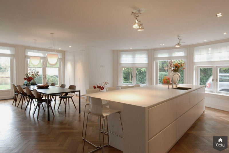 Moderne witte Corian keuken-DBD Interiors-alle,Keuken-OBLY
