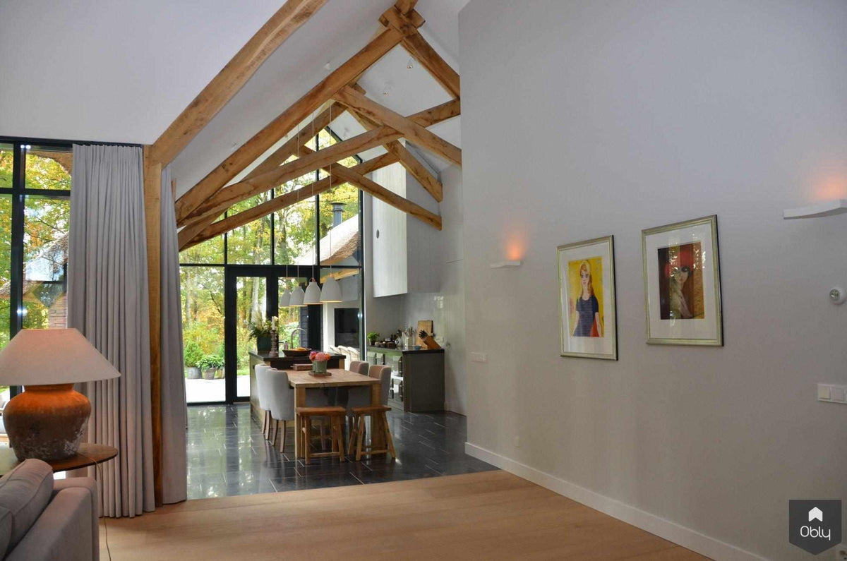 Nieuwbouw boswoning met moderne keuken en veel glas-Architectenbureau Drijvers Oisterwijk B.V.-alle,bosvilla,houten balken,Keuken,moderne keuken,nieuwbouw,veel glas,wonen in het groen-Nieuwbouw boswoning met moderne keuken | Drijvers-OBLY
