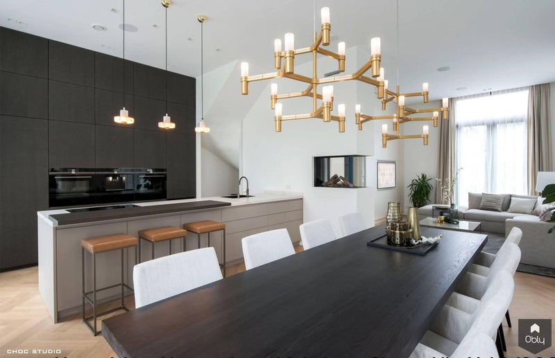 Nieuwbouwvilla met luxueus interieur-Choc Studio-alle,Keuken,Woonkamer-Nieuwbouwvilla met luxueus interieur | OBLY.com-OBLY