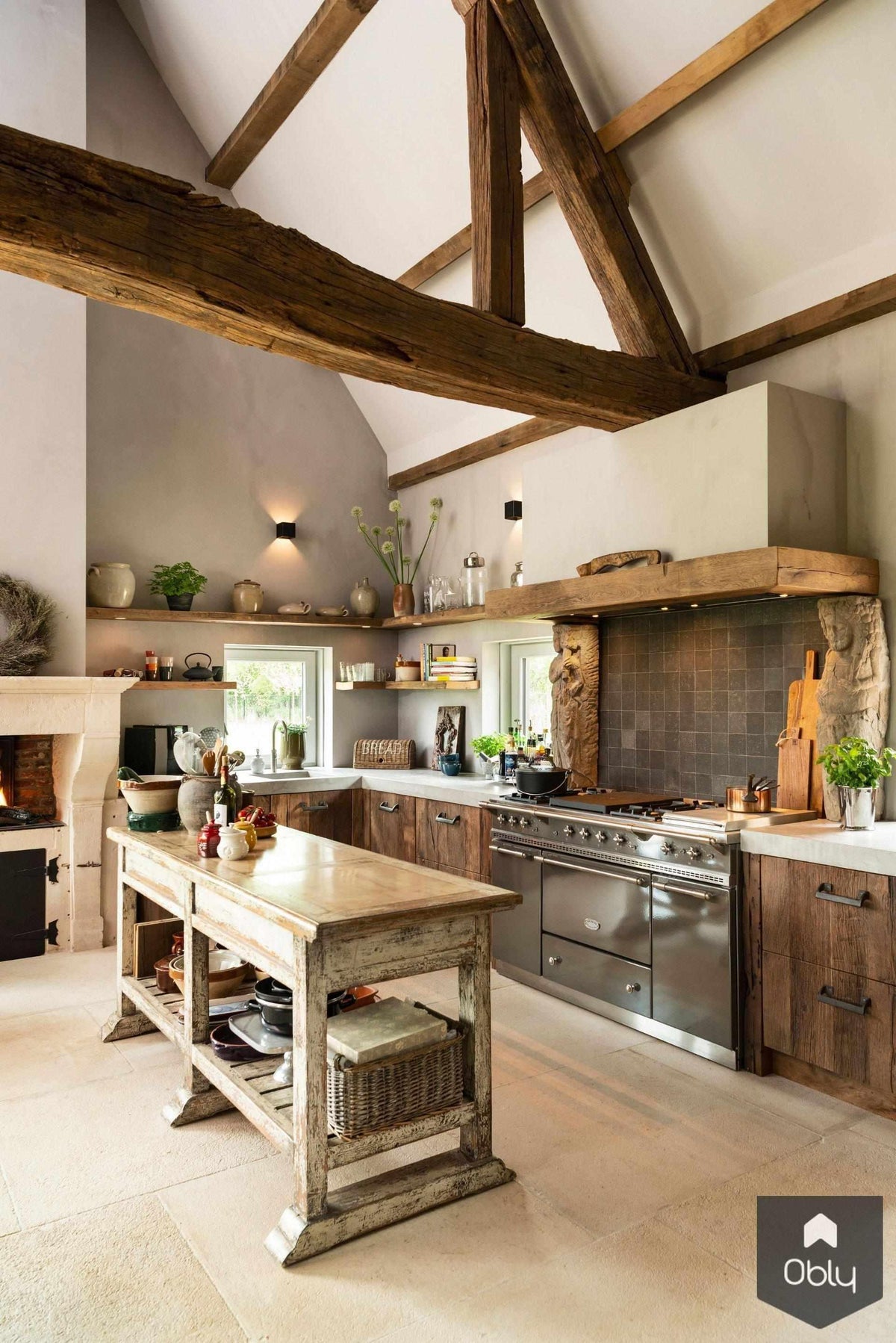 Oud eiken en beton in landelijke keuken-Restyle-XL-alle,Keuken-OBLY