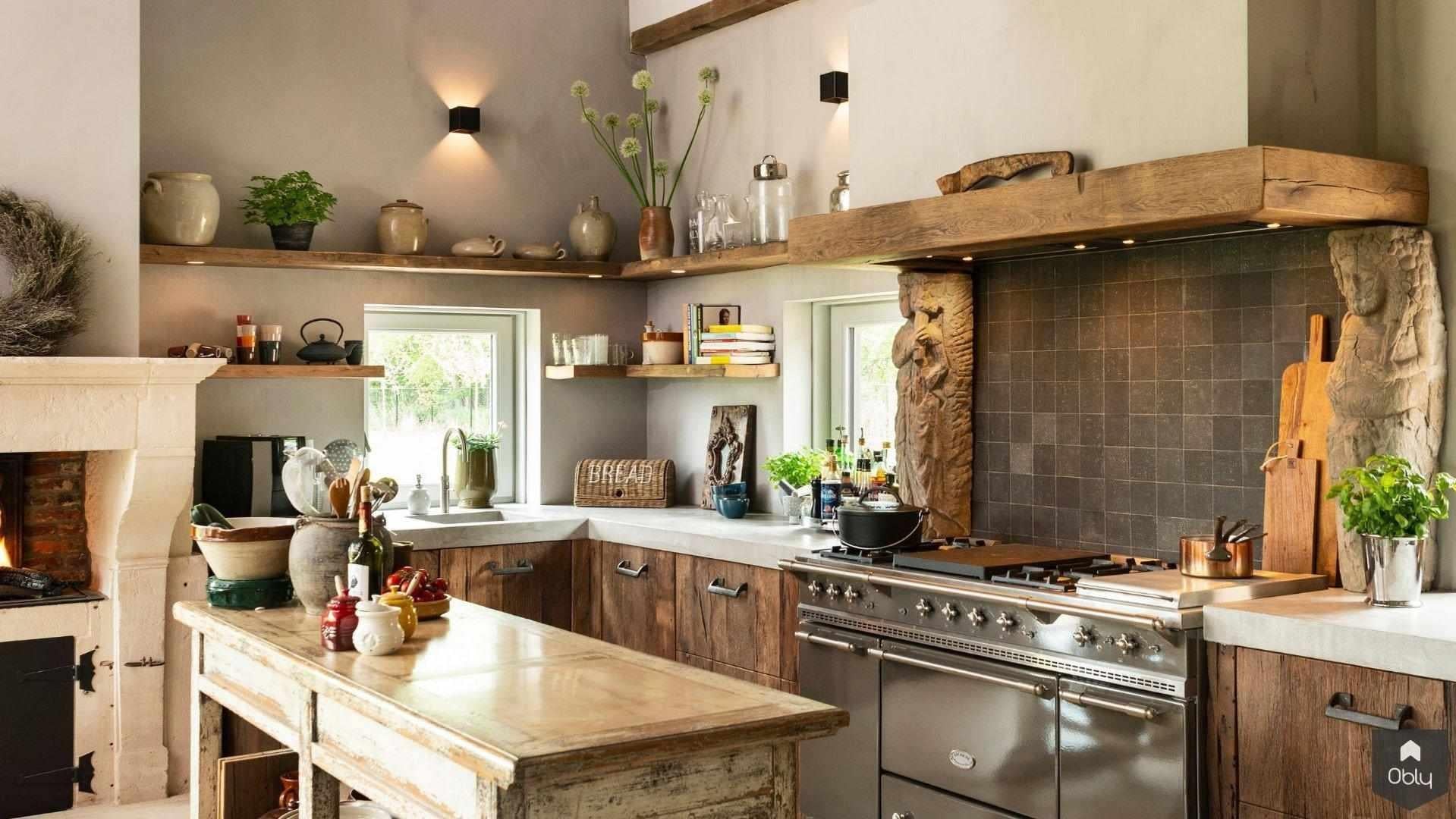 Oud eiken en beton in landelijke keuken-Restyle-XL-alle,Keuken-OBLY