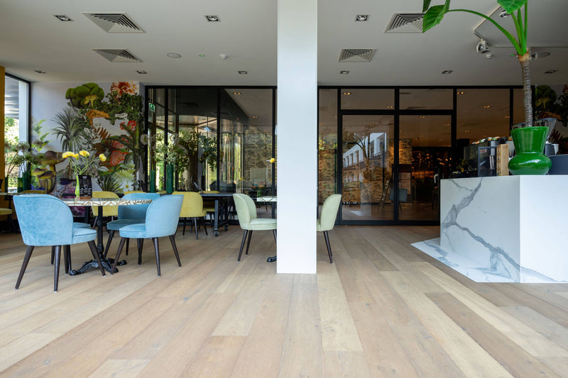 Parketvloer rustiek eiken-Vloerenhuis Amsterdam-Eetkamer-Rustiek eiken parketvloer-OBLY