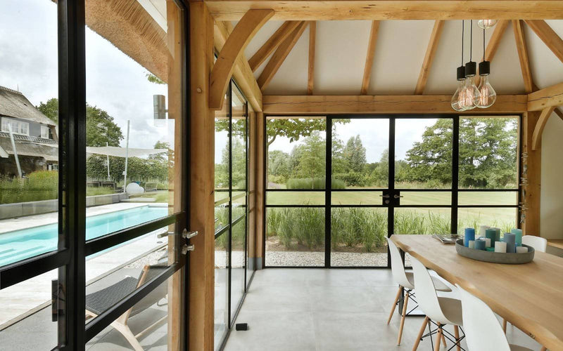 Prestigieus poolhouse met stalen buitendeuren-Stalendeurenhuys-alle,Woonkamer-OBLY