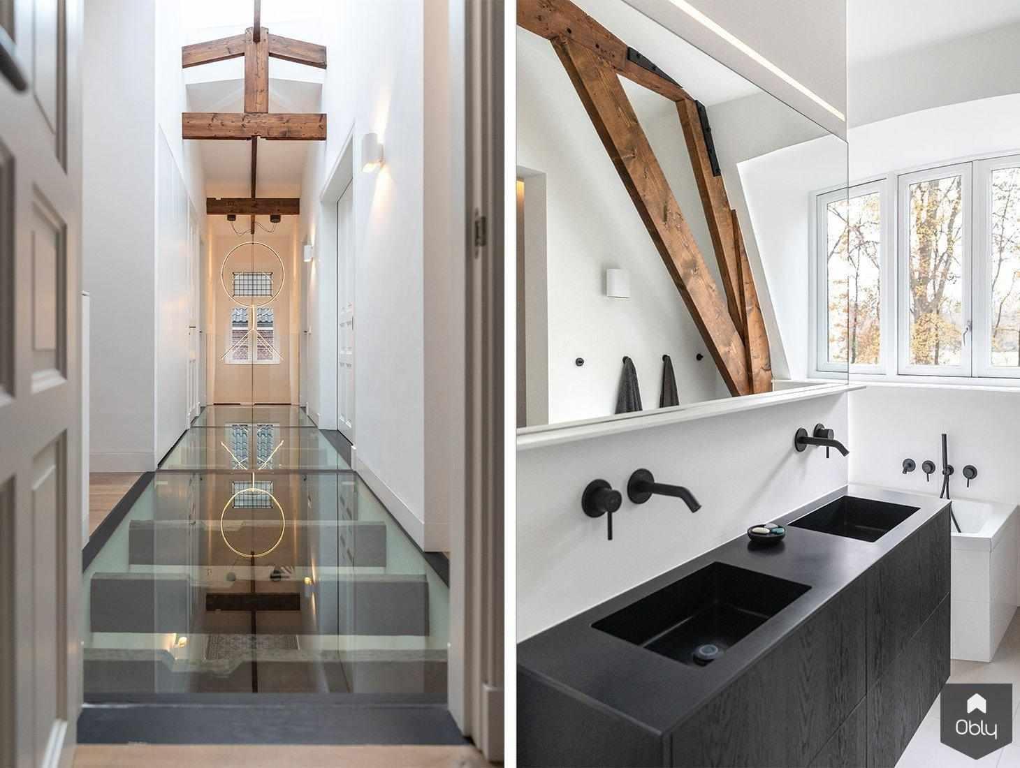 Renovatie klassieke duurzame villa-Kraal architecten-alle,duurzame renovatie,Entree hal trap,klassieke woning renovatie,moderne architectuur,renovatie villa-OBLY