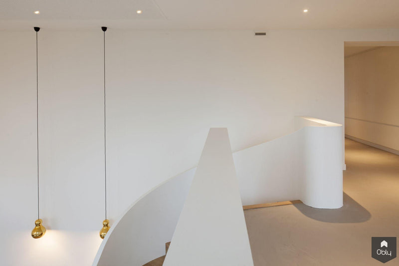 Ronde gebogen trap in villa-Groeneveld & Poirot Interieurbouw-alle,Woonkamer-OBLY