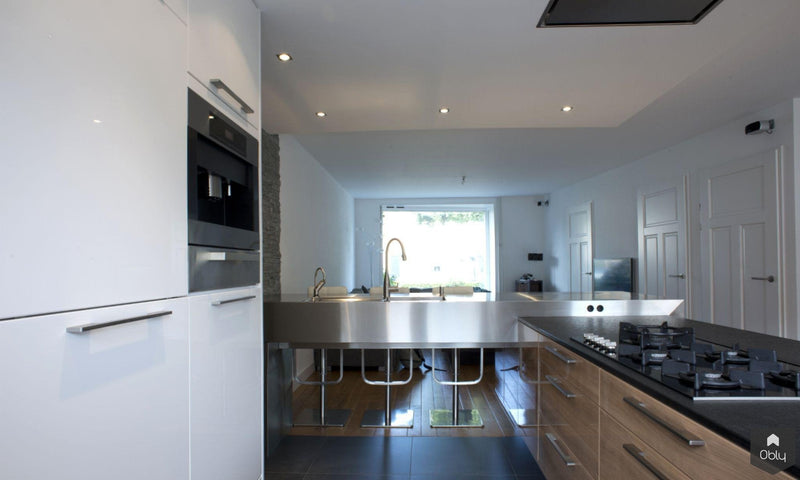 Ruime woonkeuken met Rvs werkblad cq. barblad-Keukenarchitectuur Midden Brabant-alle,Keuken-OBLY