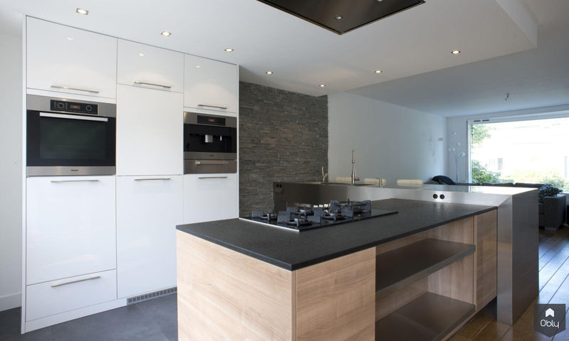 Ruime woonkeuken met Rvs werkblad cq. barblad-Keukenarchitectuur Midden Brabant-alle,Keuken-OBLY