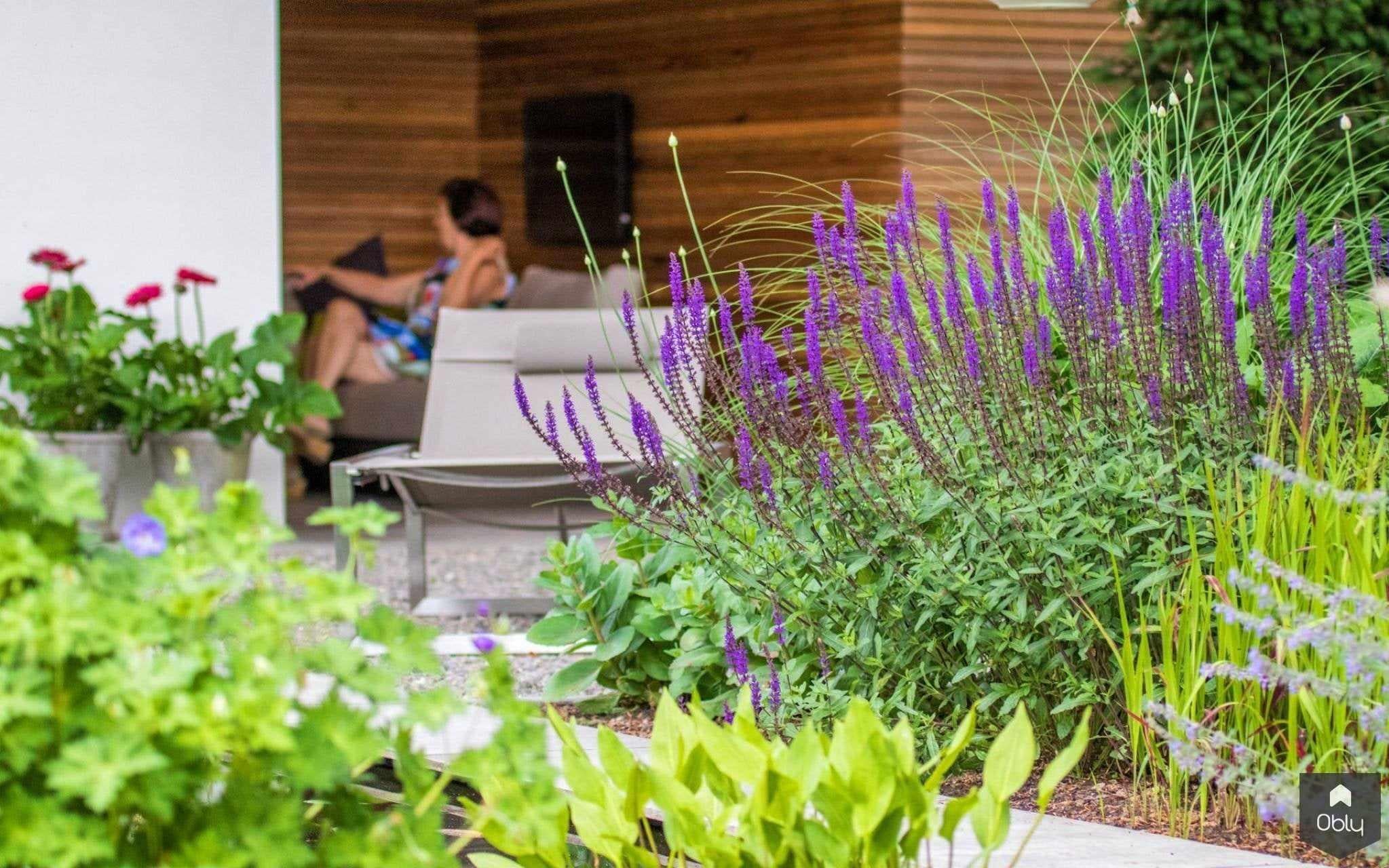 Sfeervolle moderne tuin met veranda-Stoop Tuinen-alle,Tuinen-OBLY