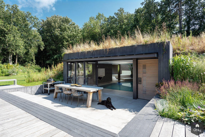 Solarlux glazen vouwwand bij zwembad-Solarlux Nederland BV-Aanbouw,alle-OBLY