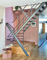 Stalen design trap monument-Frank Penders-architectonische trap,design trapconstructie,industriële interieurarchitectuur,moderne woningrenovatie,sculpturale trap,stalen designtrap,stalen maatwerktrap,woonkamer-Stalen design trap in monumentale woning -OBLY