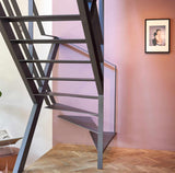 Stalen design trap monument-Frank Penders-architectonische trap,design trapconstructie,industriële interieurarchitectuur,moderne woningrenovatie,sculpturale trap,stalen designtrap,stalen maatwerktrap,woonkamer-Stalen design trap in monumentale woning -OBLY