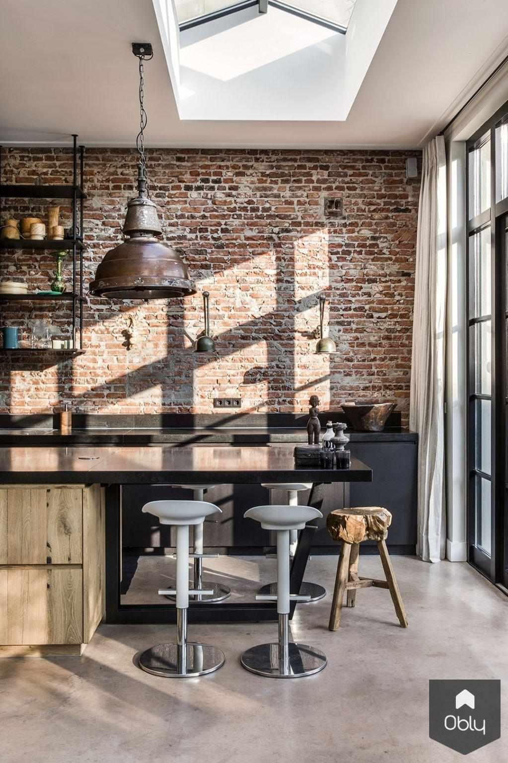 Stoere keuken in herenhuis-Maaike van Diemen Interieurontwerp-alle,bakstenen keukenmuur,industriële keuken ontwerp,keuken herenhuis,keuken renovatie herenhuis,maatwerk keuken staal hout,Projecten,stoere keuken-OBLY